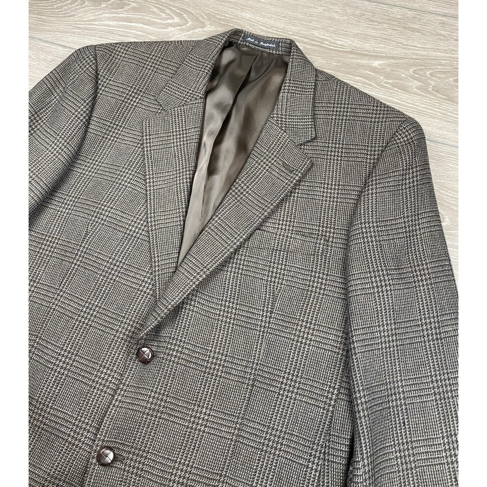 Savile Row Men's‎ Houndstooth 2 Button Sports Coat Brown Size 44